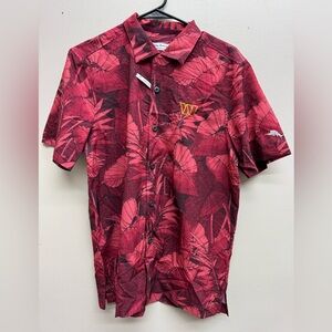 Tommy Bahama - NFL Washington Commanders - Red Leaf Print Men's Shirt